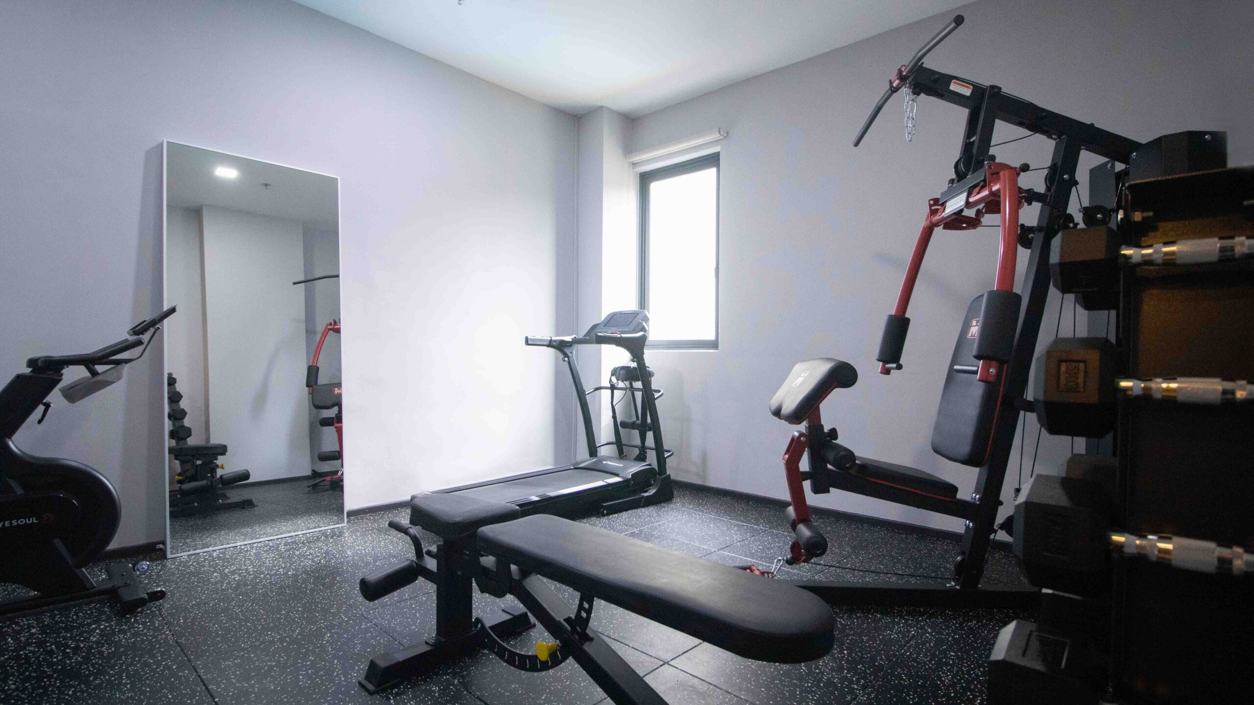 Gym at LK Residences with many equipment for use.